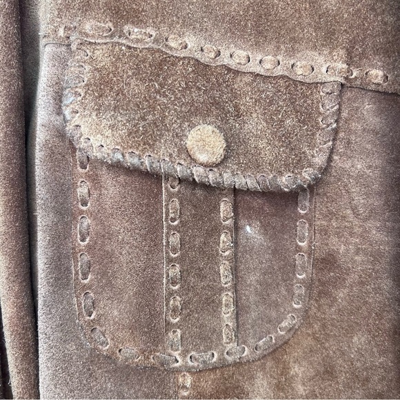 Vintage 60s 70s Handcrafted Leather Suede Jacket Size Small - Picture 13 of 16